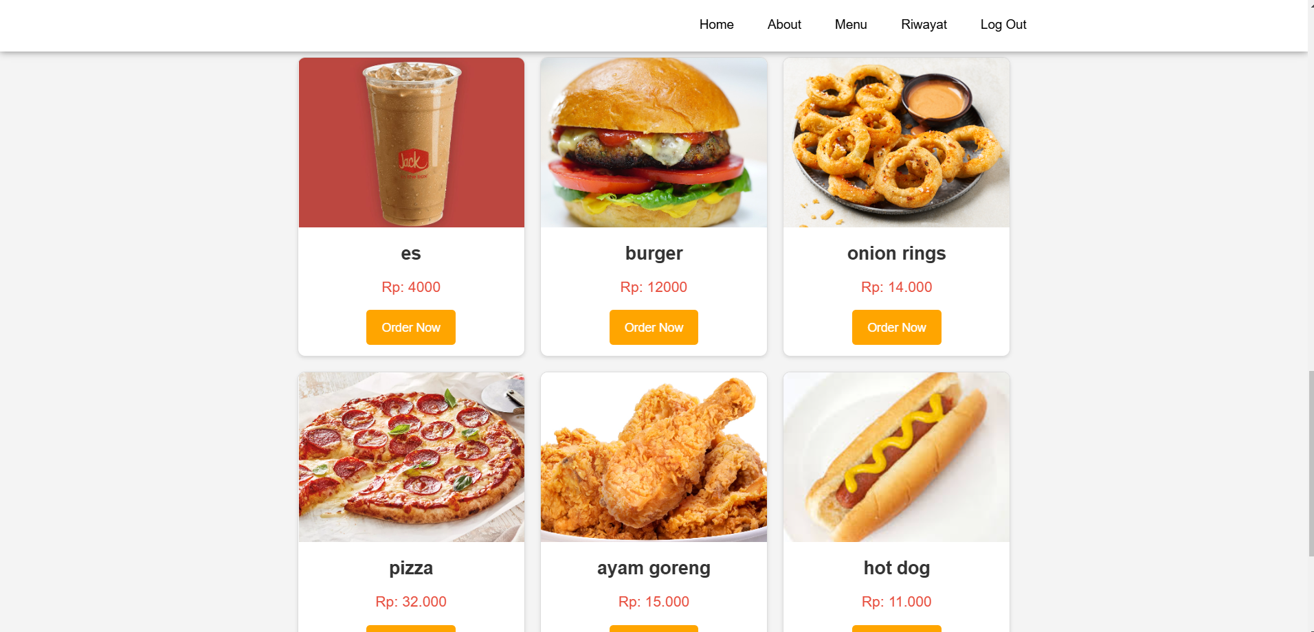 Fast Food Website
